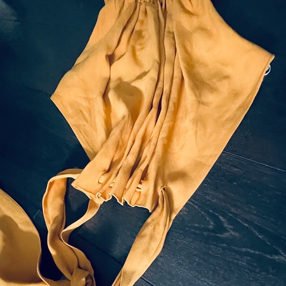 ZARA Limited Edition Mustard Yellow Halter Neck Maxi Dress - Picture 8 of 14